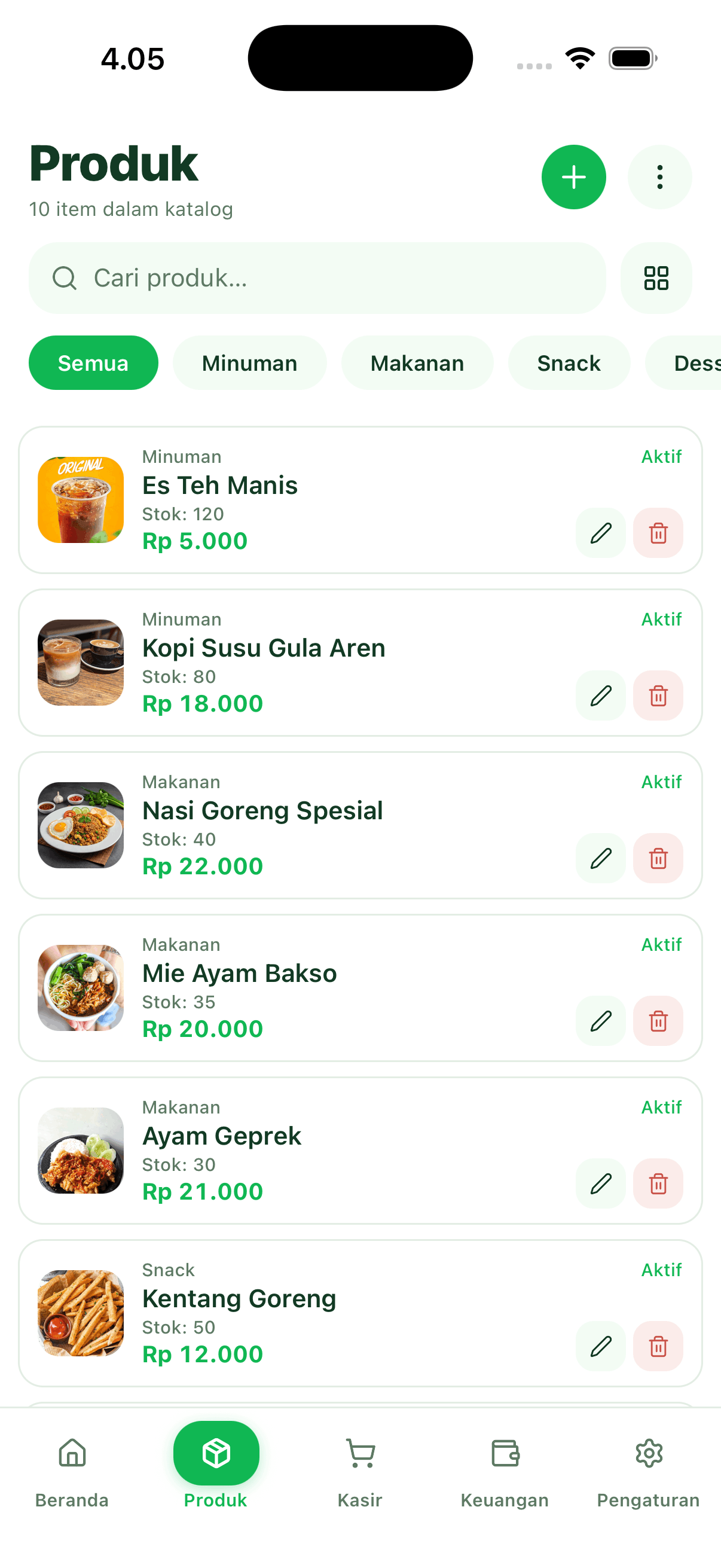 Daftar produk Bukalaba dengan stok dan harga